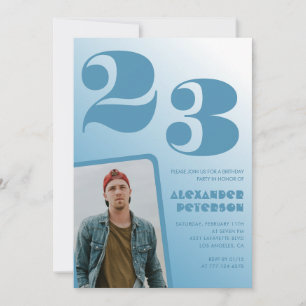Cartes d'invitation d'anniversaire 23 ans garçon a