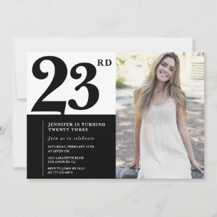 Cartes d'invitation d'anniversaire 23 ans photo no
