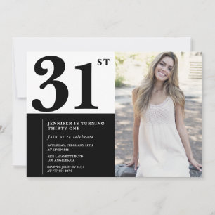 Cartes d'invitation d'anniversaire 31 ans photo no