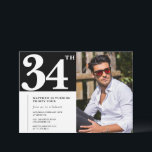 Cartes d'invitation d'anniversaire 34 ans Photo No<br><div class="desc">Cartes d'invitation d'anniversaire 34 ans Photo Noir et Blanc</div>
