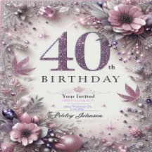 Cartes d'invitation d'anniversaire 40 ans à person