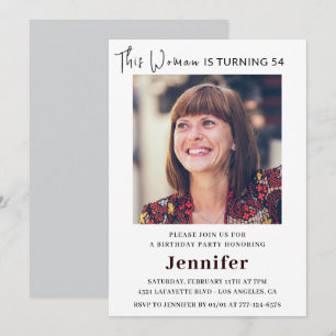 Cartes d'invitation d'anniversaire 54 ans pour ell