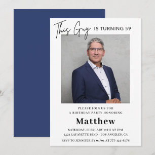 Cartes d'invitation d'anniversaire 59 ans avec pho