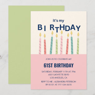 Cartes d'invitation d'anniversaire 61 ans Funny Ca