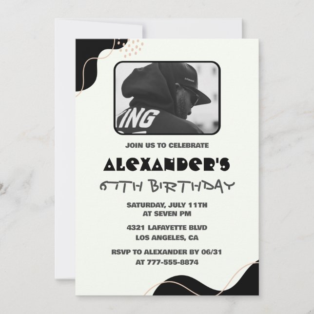 Cartes d'invitation d'anniversaire 67 ans Hommes S (Devant)