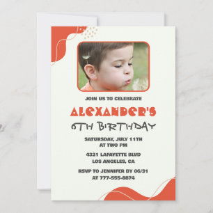 Cartes d'invitation d'anniversaire 6 ans garçon Mo