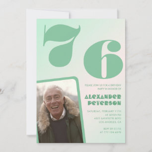 Cartes d'invitation d'anniversaire 76 ans garçon a