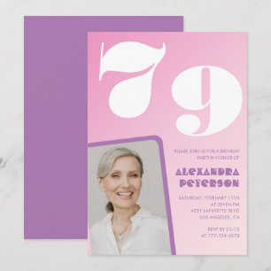 Cartes d'invitation d'anniversaire 79 ans Groovy R
