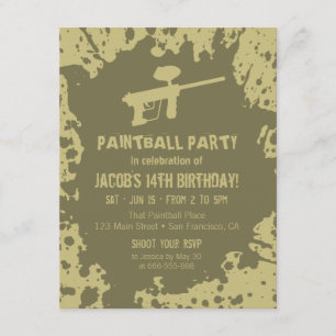 Cartes d'invitation d'anniversaire à peinture écla