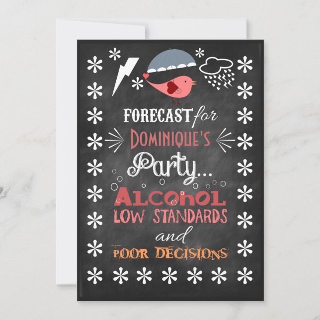 Cartes d'invitation d'anniversaire amusantes avec  (Devant)