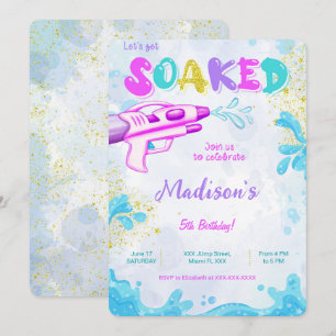 Cartes d'invitation d'anniversaire au pistolet à e