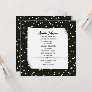 Cartes d'invitation d'anniversaire avec étoiles do