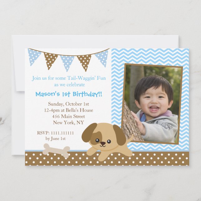 Cartes d'invitation d'anniversaire avec photo de c (Devant)