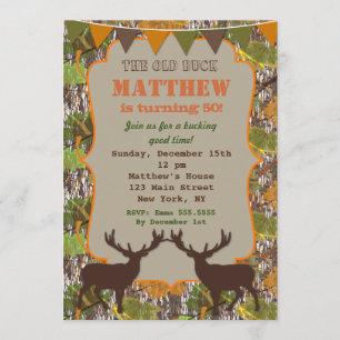 Cartes d'invitation d'anniversaire camouflage de c