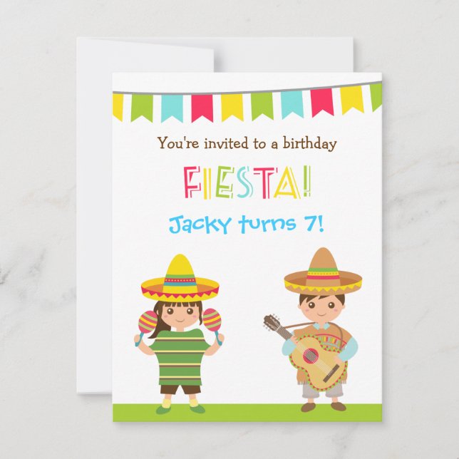 Cartes d'invitation d'anniversaire colorées pour e (Devant)