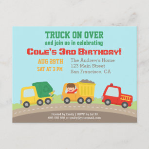 Cartes d'invitation d'anniversaire colorées pour g