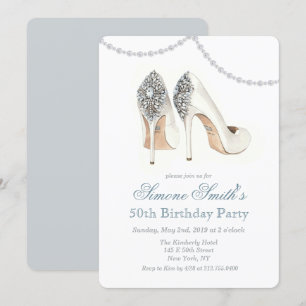 Cartes d'invitation d'anniversaire de chaussures à