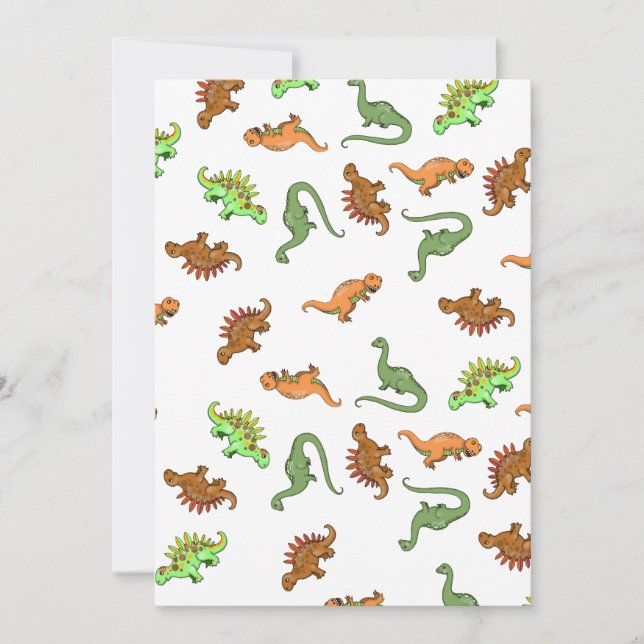 Cartes d'invitation d'anniversaire de dinosaures p (Devant)