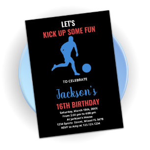 Cartes d'invitation d'anniversaire de football à p