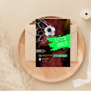 Cartes d'invitation d'anniversaire de football,Inv