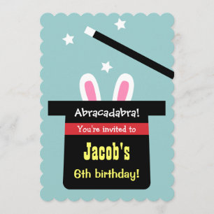Cartes d'invitation d'anniversaire de lapin au cha