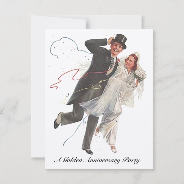 Cartes d'invitation d'anniversaire de mariage pour (Devant)