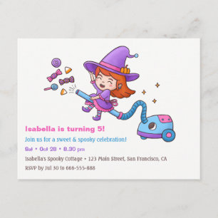 Cartes d'invitation d'anniversaire de sorcière mig