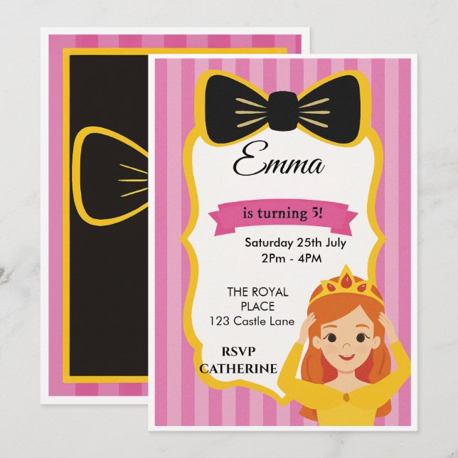 Cartes d'invitation d'anniversaire et de diplôme | (Devant / Derrière)