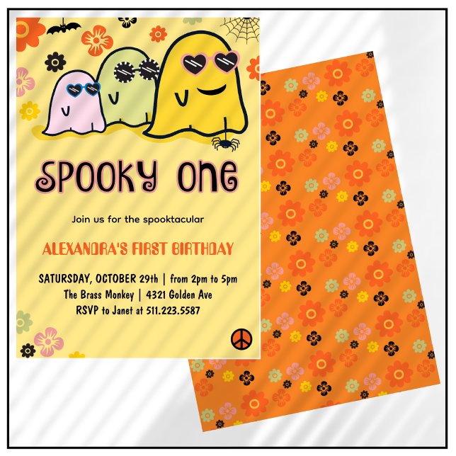 Cartes d'invitation d'anniversaire Halloween 1ère  (Halloween-1st-birthday-invitations-spooky-one-1)