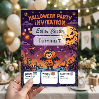 Cartes d'invitation d'anniversaire Halloween perso