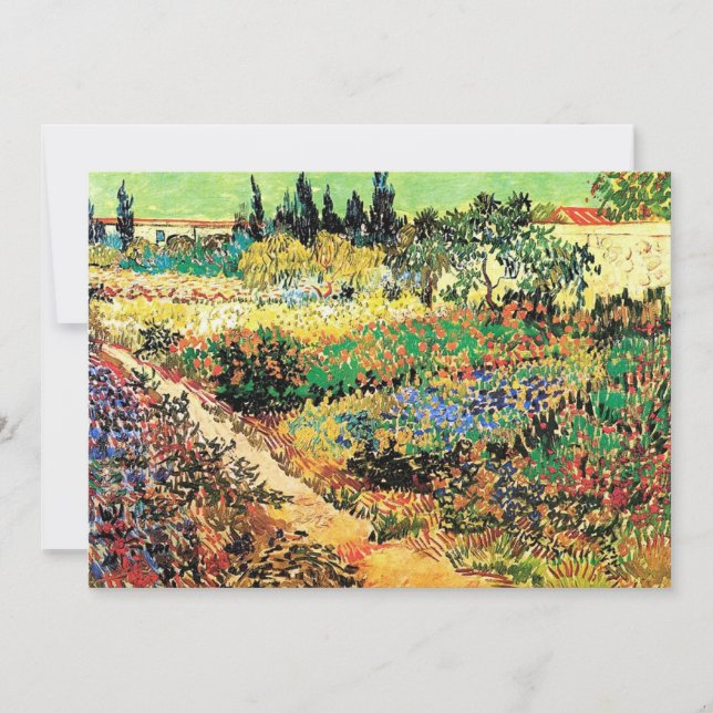 Cartes d'invitation d'anniversaire. Jardin fleuri  (Devant)