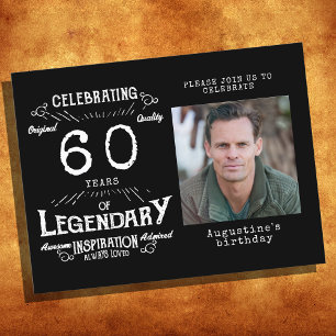 Cartes d'invitation d'anniversaire noir vintage po