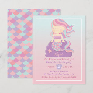 Cartes d'invitation d'anniversaire ombrées de peti