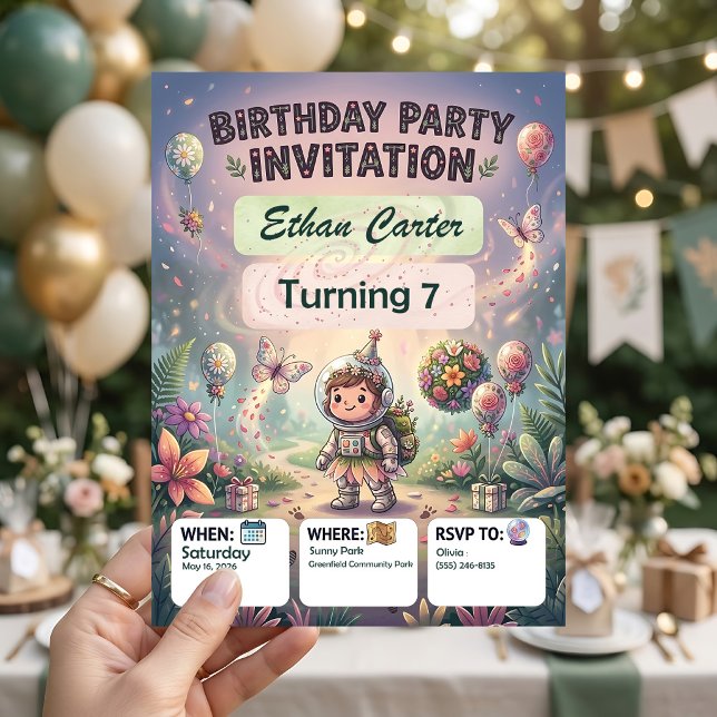 Cartes d'invitation d'anniversaire personnalisable (Créateur téléchargé)