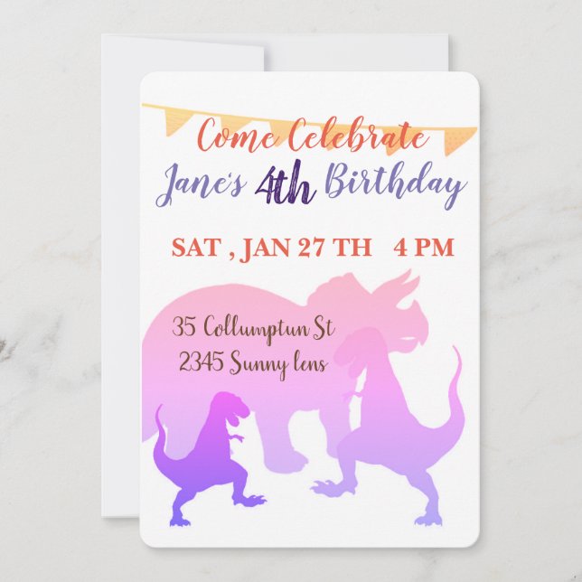 Cartes d'invitation d'anniversaire pour enfants av (Devant)