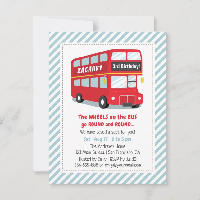 Cartes d'invitation d'anniversaire pour enfants Le (Devant)