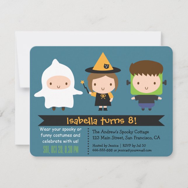 Cartes d'invitation d'anniversaire pour enfants mi (Devant)