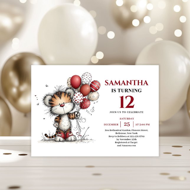 Cartes d'invitation d'anniversaire pour enfants su (Fun whimsical animals theme kids birthday invitation

)