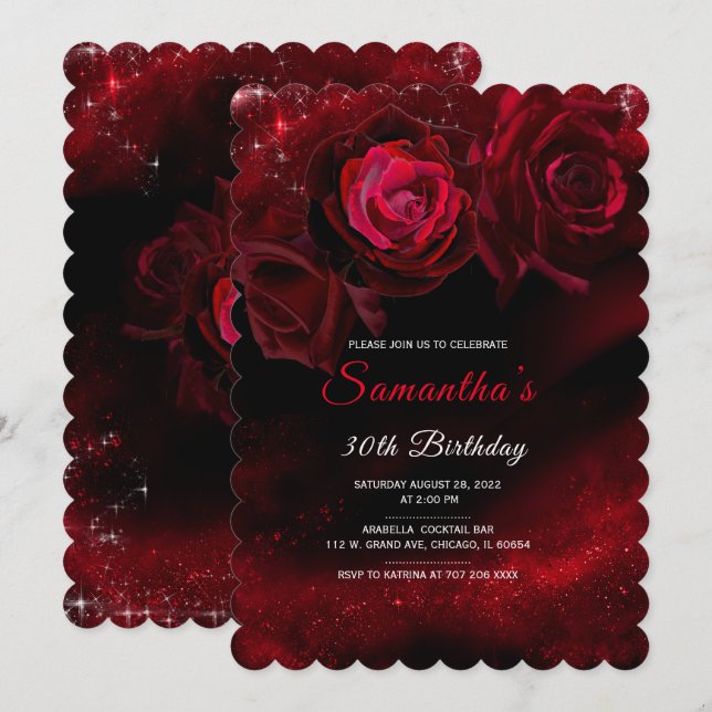 Cartes d'invitation d'anniversaire pour femme afro (Devant / Derrière)