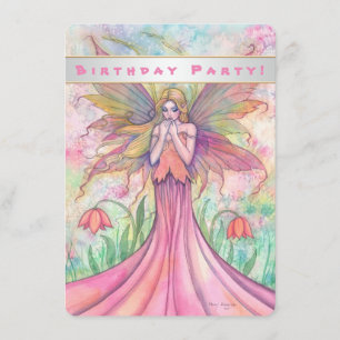 Cartes d'invitation d'anniversaire pour filles ros