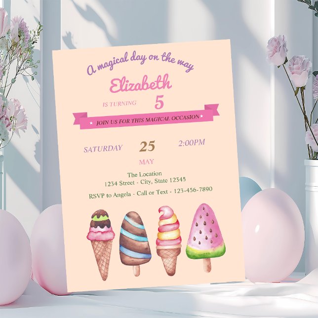 Cartes d'invitation d'anniversaire pour glaces et  (Créateur téléchargé)
