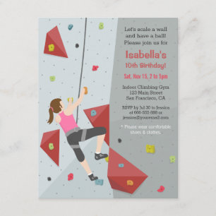 Cartes d'invitation d'anniversaire pour l'escalade