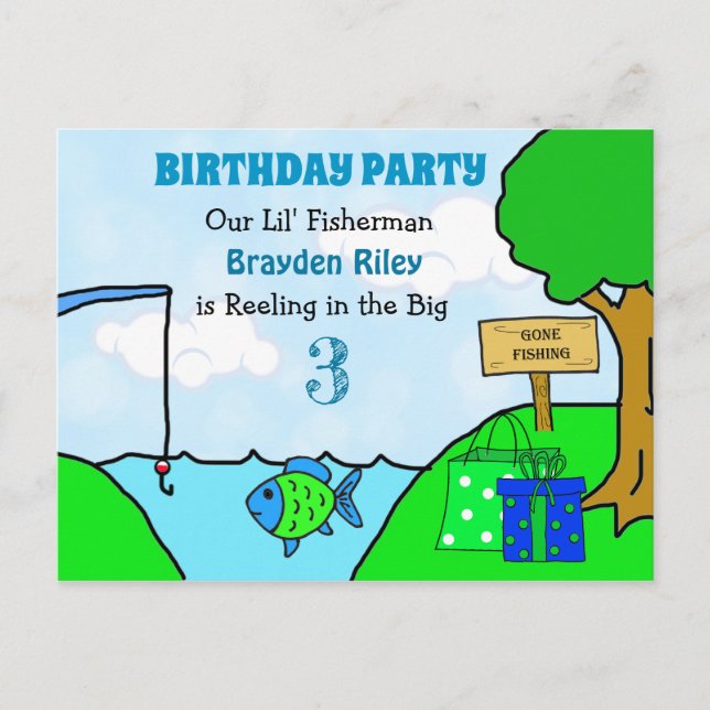 Cartes d'invitation d'anniversaire pour petit garç (Devant)