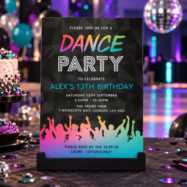 Cartes d'invitation d'anniversaire pour soirée dan (Créateur téléchargé)