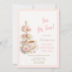 Cartes d'invitation d'anniversaire pour thé floral