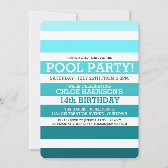 Cartes d'invitation d'anniversaire pour une fête a (Devant)