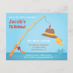 Cartes d'invitation d'anniversaire pour une pêche