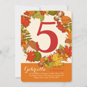 Cartes d'invitation d'anniversaire Thème Automne