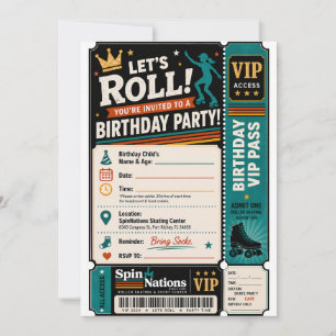 Cartes d'invitation d'anniversaire VIP pour SpinNa