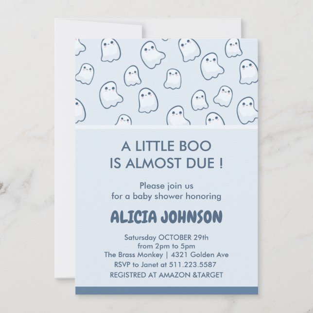 Cartes d'invitation de baby shower Halloween migno (Devant)